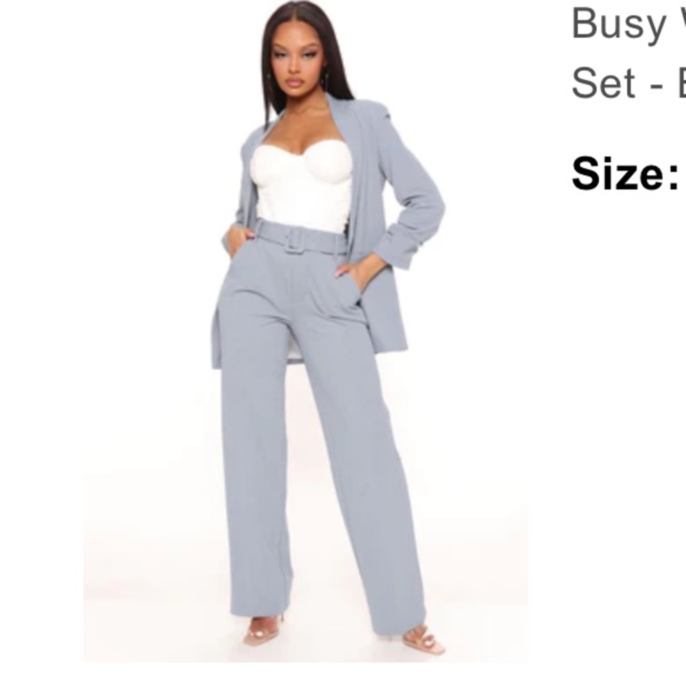 Blazer and pants set light blue